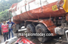 Palm oil tanker topples over and crushes parked car